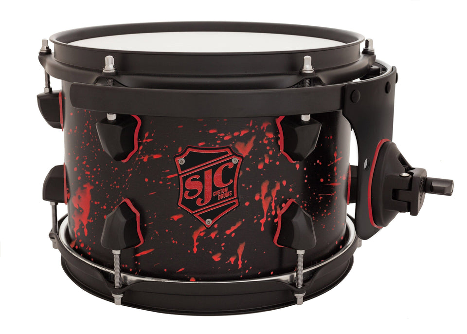 School of Rock 7x10 Rack Tom - Matte Black w/ Red Splatter