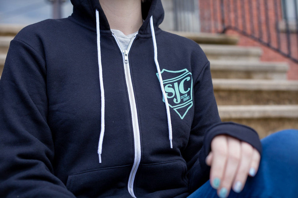 SJC Zip Up Hoodie - Black/Seafoam (3XL)