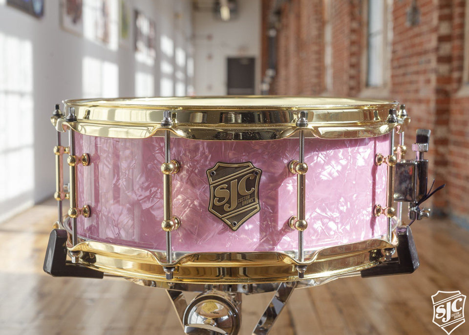 5.75x14 M5 Maple Snare - Pink Diamond with Brass Hardware