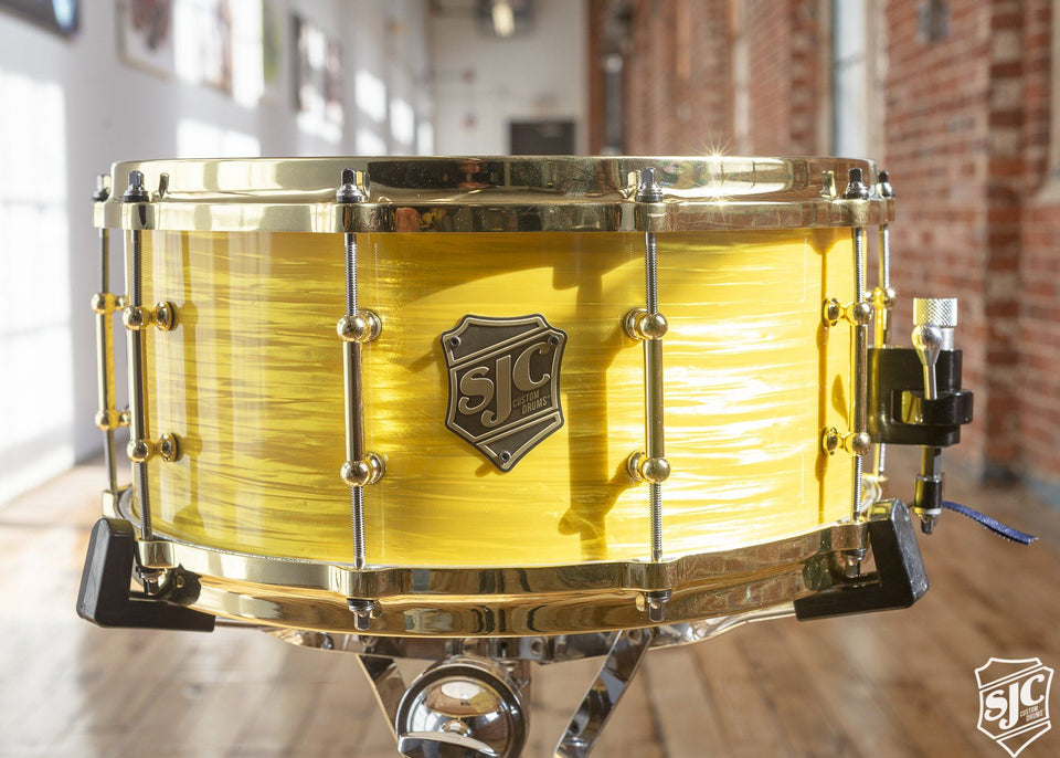 6.5x14 Steambent Maple Snare - Yellow Ripple with Brass Hardware